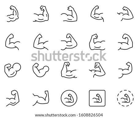 Arm icon set. Collection of high-quality black outline logo for web site design and mobile apps. Vector illustration on a white background.