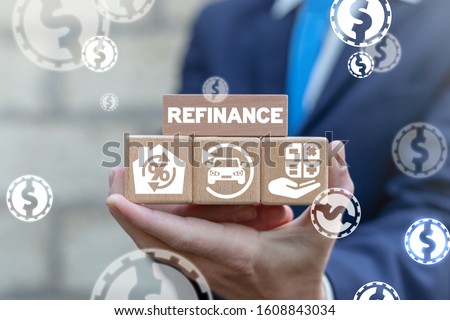 Refinance Finance Loan Mortgage Car Credit Recalculation Concept. Royalty-Free Stock Photo #1608843034