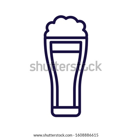 Beer glass design, Pub alcohol bar brewery drink ale and lager theme Vector illustration