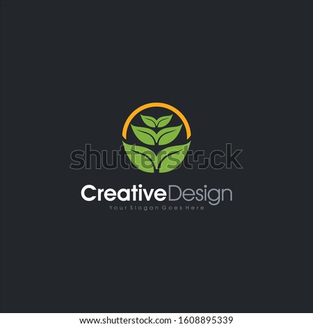Natural Logo abstract Logo Template Design Vector, Emblem, Design Concept, Creative Symbol design vector element for identity, logotype or icon
