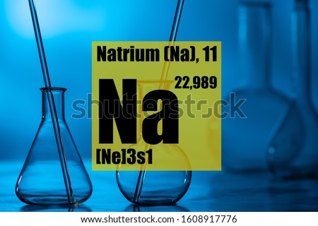 Chemical Element Sodium. Chemical laboratory. A chemist uses sodium in research. Applications of chemical elements in industry.