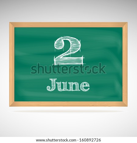 June 2, day calendar, school board, date
