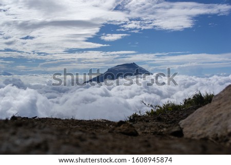 View Beautiful landscape of Sumbing Mountain
