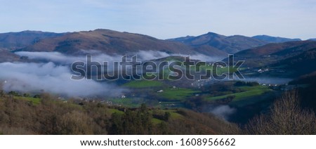 Mist in the morning in the Baztan Valley, from Urroz, Navarra
