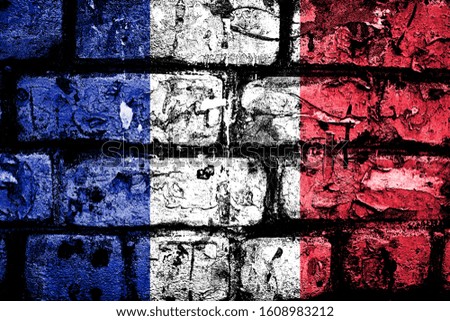 national flag of france with texture. template for design