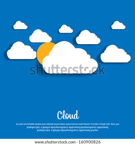 Vector illustration of clouds and sun