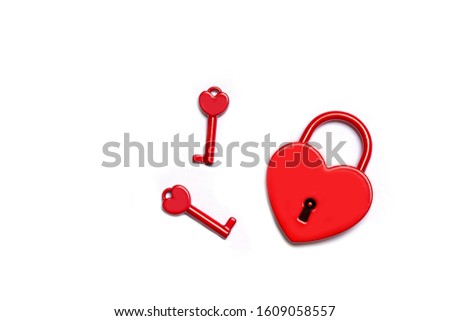 heart shape lock isolated on white.