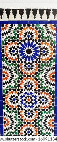 Moroccan Marrakesh unique vibrant mosaic tiles wall decoration