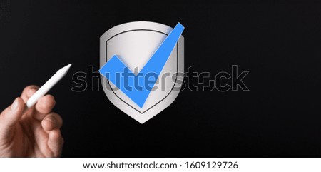 shield protection concept holding in hand 3d