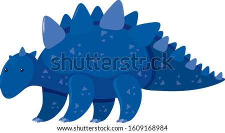 Single picture of stegosaurus in blue illustration