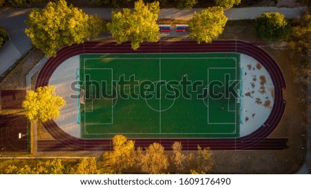 aerial fhoto stadium of the school