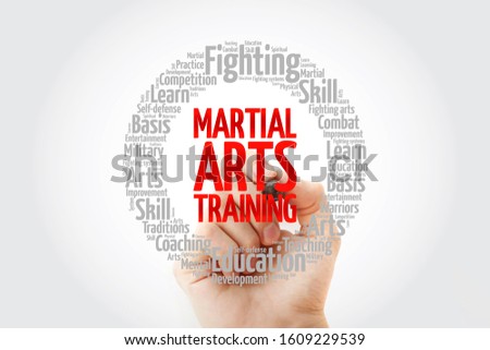Martial Arts Training word cloud collage, concept background