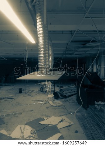 Dismantling repair Mayhem of Destruction Ventilation Royalty-Free Stock Photo #1609257649