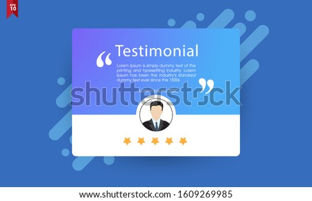 Vector of testimonial template and star rating for websites. Suitable for web and mobile app isolated on background, illustration template design and creative presentation.EPS10 Royalty-Free Stock Photo #1609269985