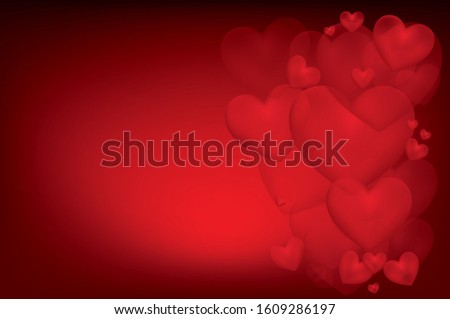 Red heart abstract mesh gradient  background and wallpaper, vector eps