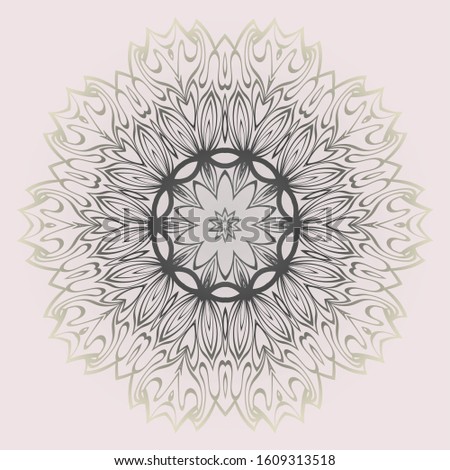 Ethnic, Colorful Henna Mandala Design. Ornament Round Concept.  Decorative Illustration Design. Pastel gradient.