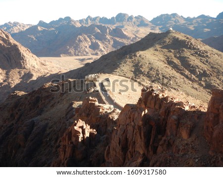Beautiful atmosphere in Mount Sinai, Egypt. The mountain is a meeting between God and the prophet Moses