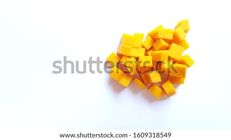 yellow pumpkin on white background