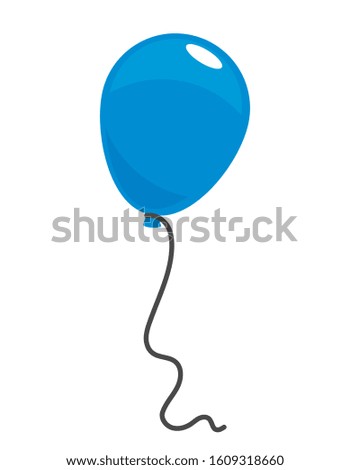 blue balloon on white background, vector illustration 