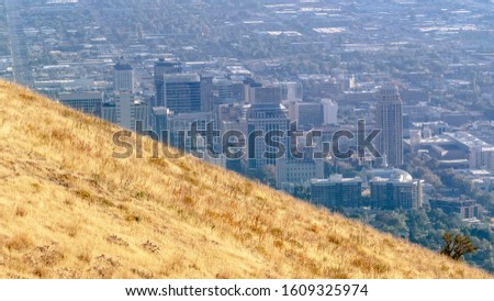 Panorama View looking down onto Salt Lake City, Utah