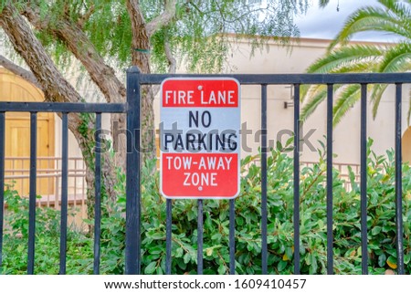 No Parking Sign on a Fire lane