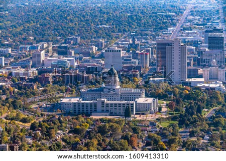 Aerial view of Salt Lake City Utah