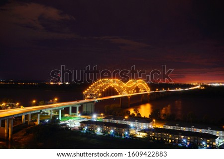 A bridge over Mississippi river at Memphis, State of Tennessee