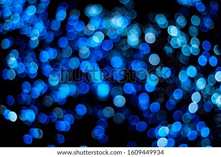 Defocused abstract classic blue bokeh lights background