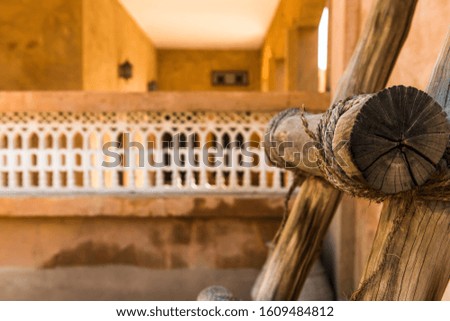 old Arabian house details with a ladder 