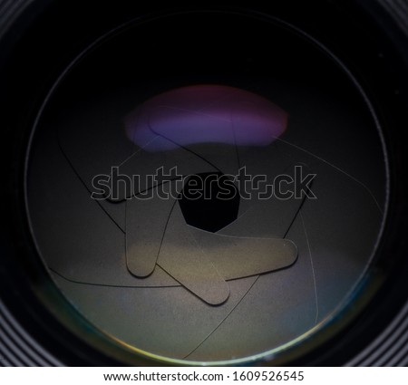 Camera lens reflections,The diaphragm of a camera lens aperture