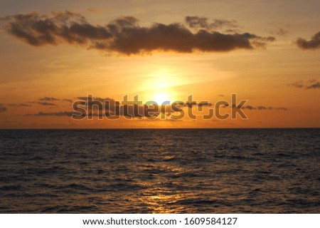 Sunset aboard a tall ship in the azorean seas