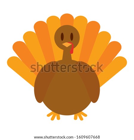 Isolated turkey icon. Thanksgiving season - Vector illustration design