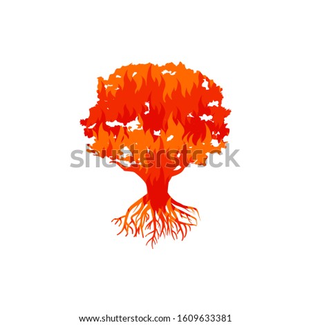 fire shape tree design vector illustration