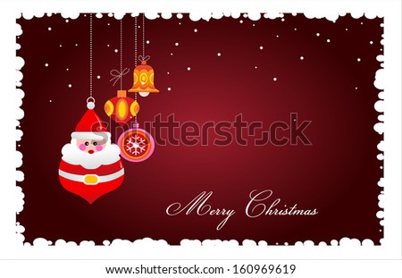Xmas vector background with christmas ornaments on brown 
