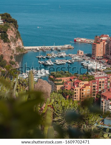 Panoramic view of Monaco Ville in summer day.