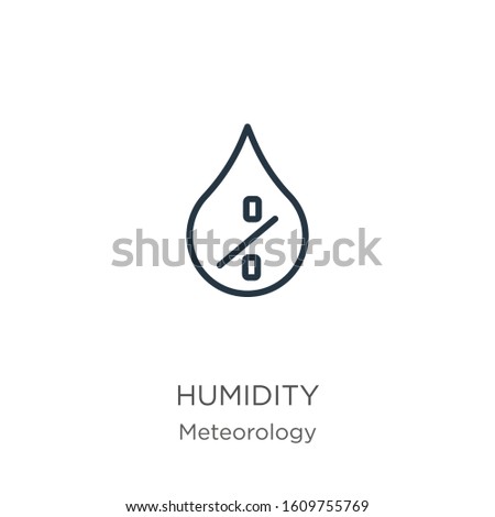 Humidity icon. Thin linear humidity outline icon isolated on white background from meteorology collection. Line vector sign, symbol for web and mobile