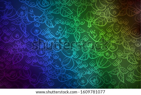 Dark Blue, Green vector layout with restaurant food. Glitter abstract sketch with gourmet food. Doodle design for your business advert of cafes.