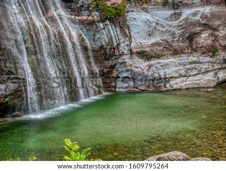 The magic of the Grande waterfall, Bignasco.Alps,Vallemaggia, Switzerland.