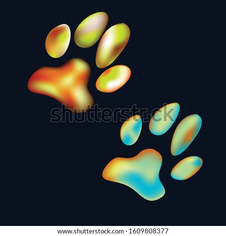 footprint symbol with liquid illustration