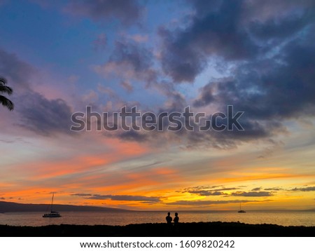 A Beautiful sunset on the Island of maui