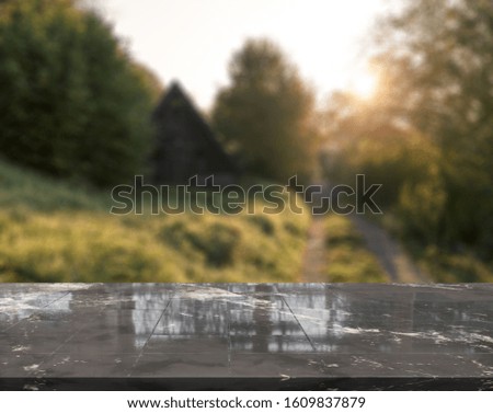 Desk of free space and amazing beauty of nature background. Mock up for display or montage of product,Banner for advertise on online media,nature business presentation