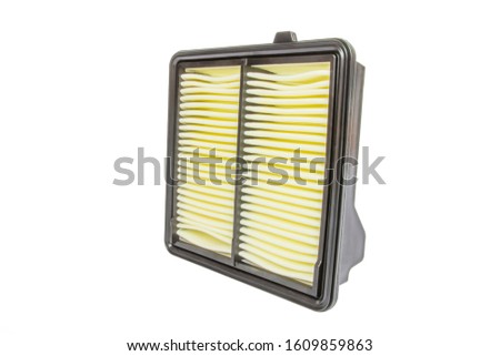 Side view Air filter engine and air filter system  of car in white background and texture