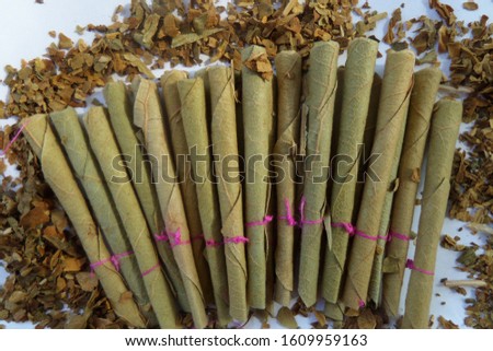 One type of tobacco item named as beedi in india.