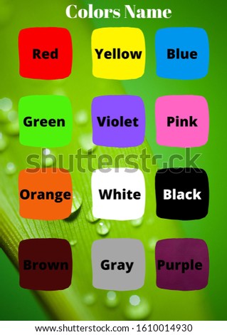 Colors Name for kids,child,nursery.learn colors name 