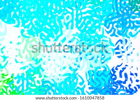 Light Blue, Green vector template with chaotic shapes. Illustration with colorful gradient shapes in abstract style. Modern design for your business card.
