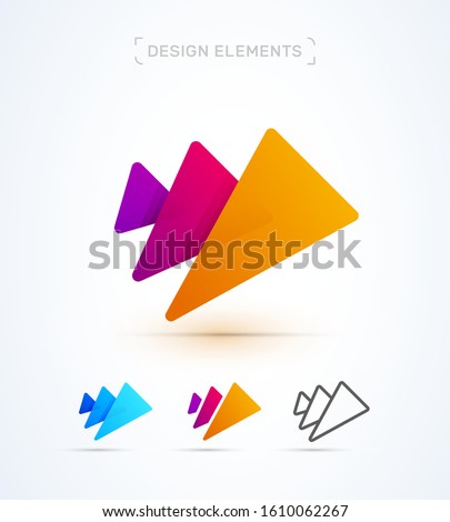 Real estate logo template. Growth infographics illustration. Material design, fluent and flat style