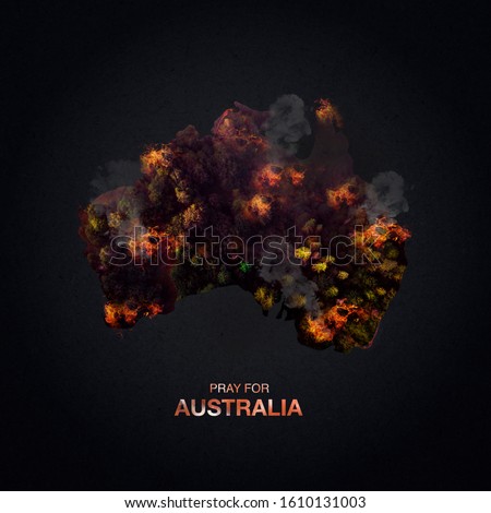  Australia wildfire killed half a billion animals. Pray For Australia. Save animal - save tree-save forest save world. animals burned by wildfire. climate change effect. Royalty-Free Stock Photo #1610131003