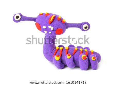 plasticine toy isolated on white background. modelling clay.