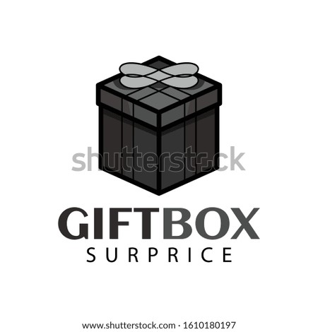 gift box, surprise logo Ideas. Inspiration logo design. Template Vector Illustration. Isolated On White Background