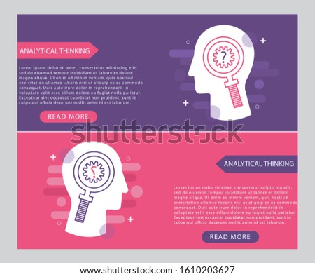 Analytical thinking icon concept with magnifying glass and question mark on mind in the drawing of human brain